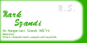 mark szandi business card